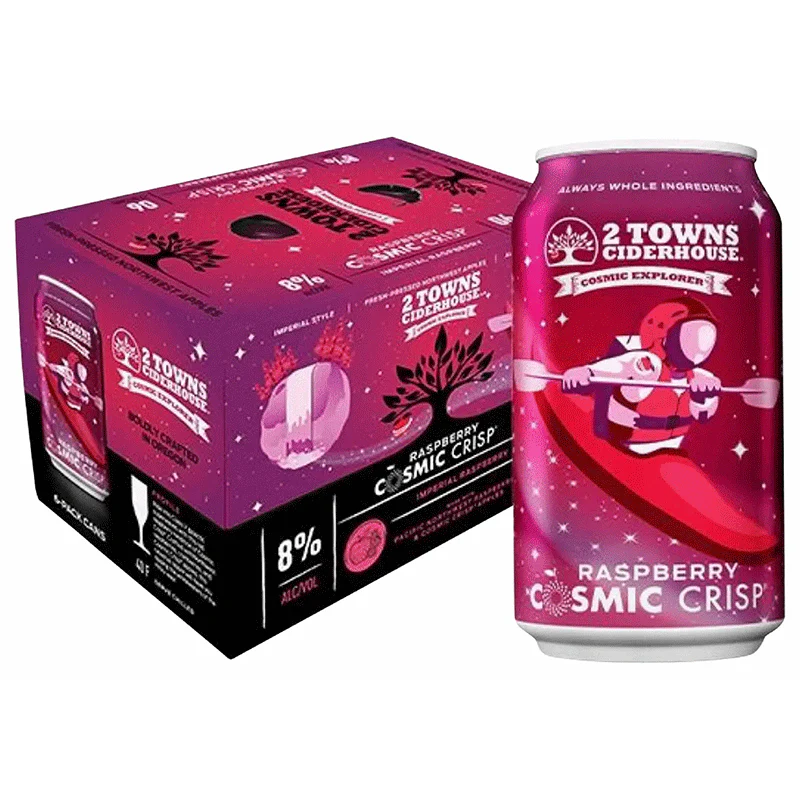 2 Towns Cosmic Crisp Raspberry 6pk 12oz/Cans